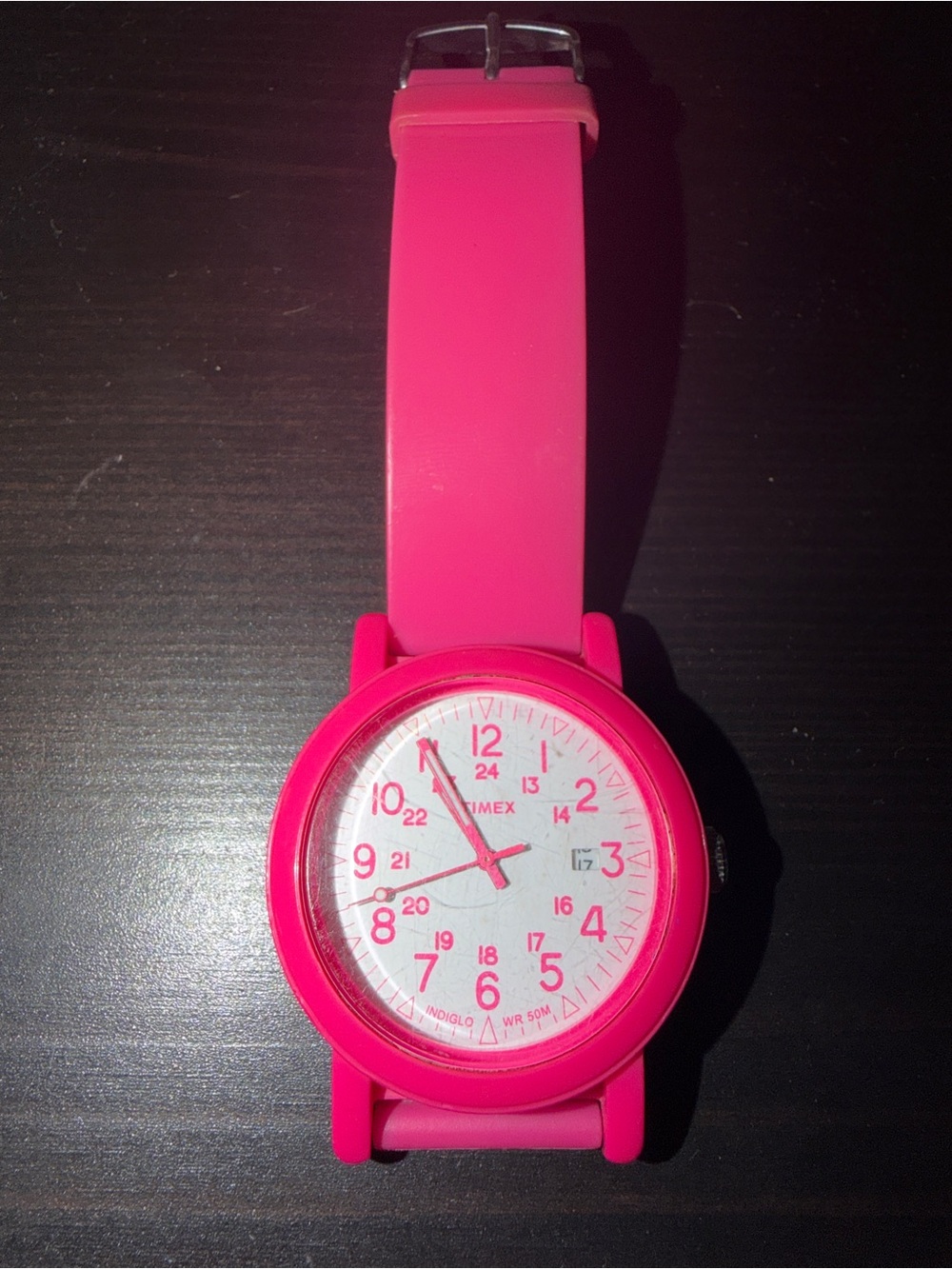 Timex Pink Silicone Watch with White Dial